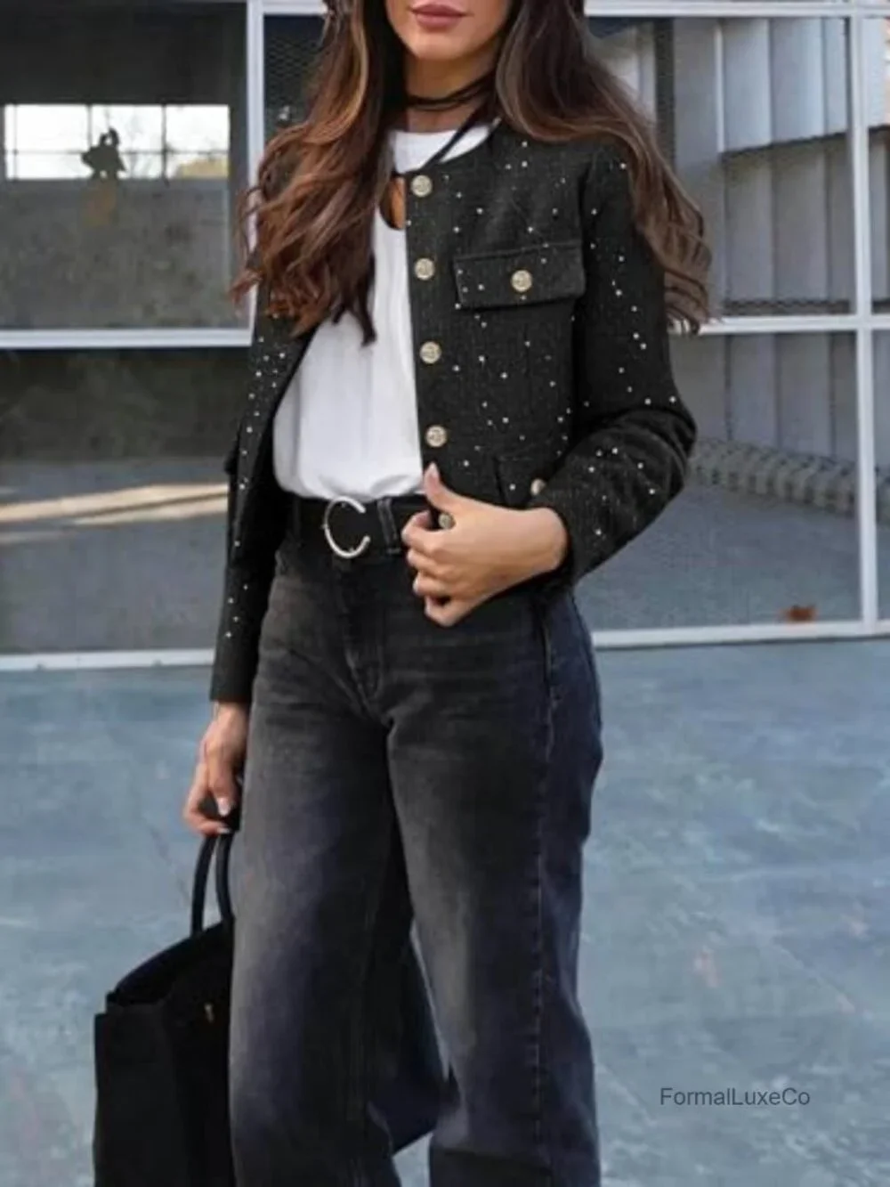 N/A cropped tweed
